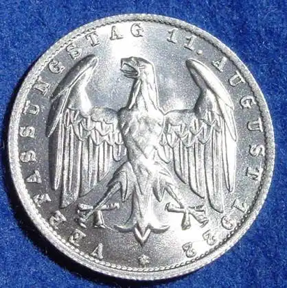 () Deutsches Reich. Drittes Reich. 3 Reichsmark 1922-J, Jaeger-Nr. 303