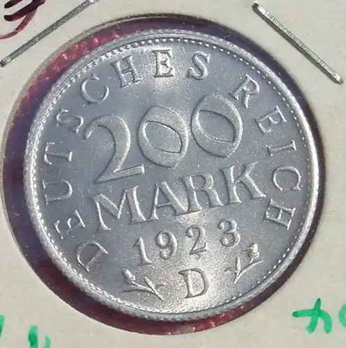 () Deutsches Reich. Weimarer Republik. 200 Reichsmark 1923-D, Jäger-Nr. 304. Herrliche Erhaltung ! Versandkosten ab Euro 1,50 