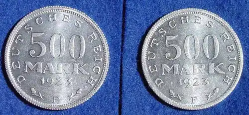 () Deutsches Reich. Drittes Reich. 2 x 500 Reichsmark 1923-F, Jaeger-Nr. 305