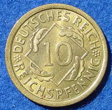 (1043926) Deutsches Reich 10 Pfennig 1936-A. Weimarer Republik. J.317, Super Zustand, oder ?
