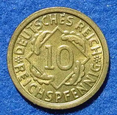 (1043927) Deutsches Reich 10 Pfennig 1935-E. Weimarer Republik. J.317, Recht gut erhalten, oder ?