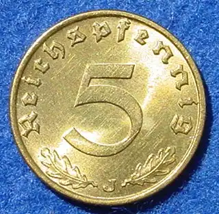 (1043935) Deutsches Reich 5 Reichspfennig 1939-J. Drittes Reich. J.363, Super Zustand, oder ?