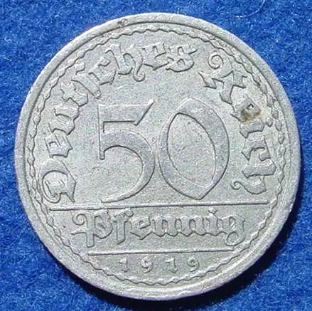 () Deutsches Reich. 50 Pfennig 1919-G. Weimarer Republik. J.301