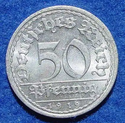 (1043939) Deutsches Reich. 50 Pfennig 1919-A. Weimarer Republik. J.301. Super Zustand, oder ?