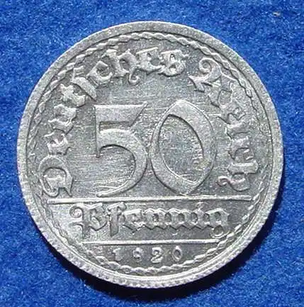 (1043940) Deutsches Reich. 50 Pfennig 1920-G. Weimarer Republik. J.301. Super Zustand, oder ?