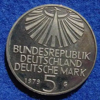 (1043327) 5 DM 1979 - G. Otto Hahn. Gedenkmuenze. Deutschland