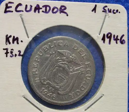 (1043350) Ecuador. Muenze. Un Sucre 1946
