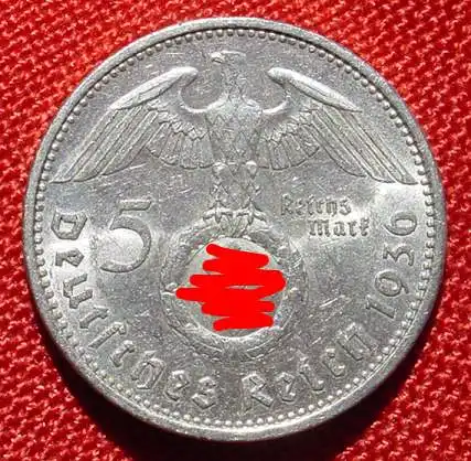 (1039652) Deutsches Reich. 5 Reichsmark 1936 A. Jaeger-Nr. 367. Silbermuenze 900-er Silber ! TOP Zustand