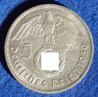 (1039696) Deutsches Reich. 5 Reichsmark 1939 F. Jaeger-Nr. 367. Silbermuenze 900-er Silber !