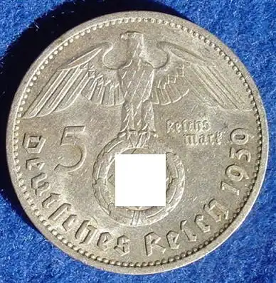 (1039698) Deutsches Reich. 5 Reichsmark 1939 F. Jaeger-Nr. 367. Silbermuenze 900-er Silber !