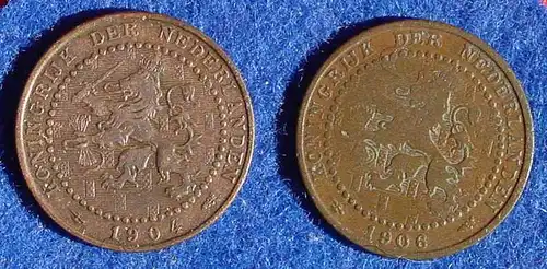 (1039711) Niederlande. 1 Cent 1904 u. 1 Cent 1906