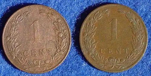 () Niederlande. 1 Cent 1904 u. 1 Cent 1906