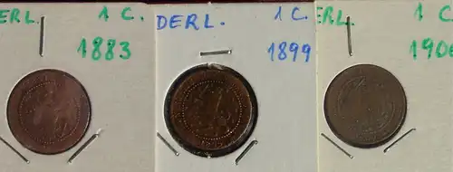 () 11 Muenzen Niederlande. 1 Cent ab 1878 bis 1942