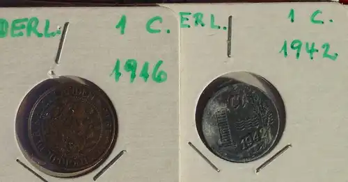 () 11 Muenzen Niederlande. 1 Cent ab 1878 bis 1942