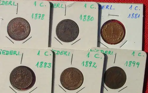 () 23 Muenzen Niederlande. 1 Cent ab 1878 bis 1942