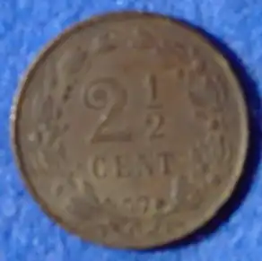 () Muenze Niederlande. 2,5 Cents. 1890