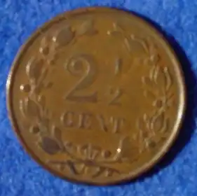 () Muenze Niederlande. 2,5 Cents. 1890