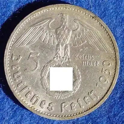 (1039685) Deutsches Reich. 5 Reichsmark 1939 B. Jaeger-Nr. 367. Silbermuenze 900-er Silber !