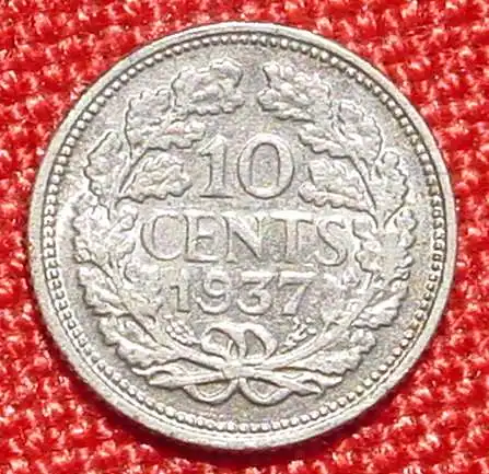 (1039753) Muenze Niederlande. 10 Cents 1937. Gute Erhaltung