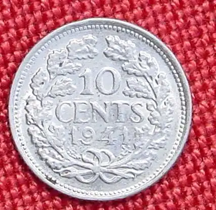 (1039755) Muenze Niederlande. 10 Cents 1941. Sehr gute Erhaltung