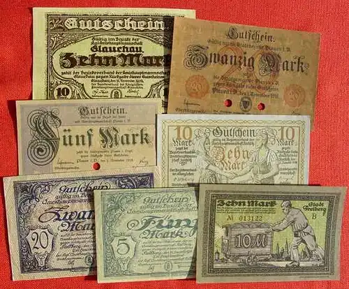 7 x Notgeld diverse von 1918 (1028025)