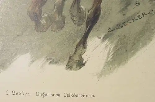 Kunstbl. "Ungar. Csikosreiterin" um 1902 ()