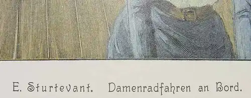 Kunstblatt "Damenradfahren" um 1902 ()