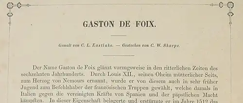 Stahlstich um 1880 "Gaston de Foix" ()