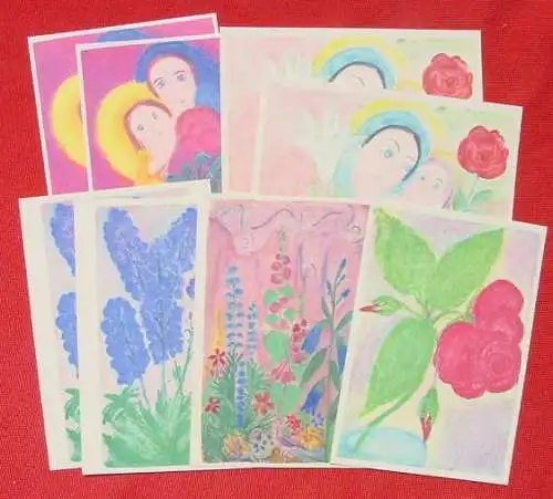 ! Neu : Versandkosten ab Euro 2,00 ()   8 x hübsche Künstler-Ansichtskarten. Kunst von Albert Steffen / Schweiz. Verlag für schöne Wisseenschaften Dornach 1966. Unbeschrieben. TOP Zustand.