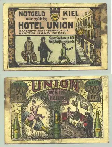 Kiel / Hotel Union, Notgeld um 1921 (1028448)