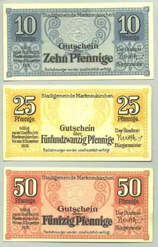 Markneukirchen 3 x Kleingeld 1918 () Notgeld