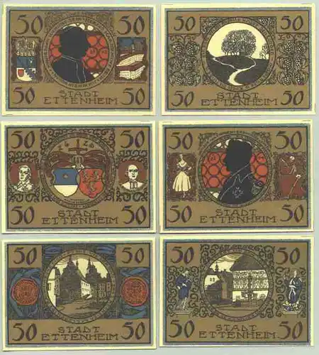 77955 Ettenheim Notgeld 6 x 50 Pf. 1922 ()