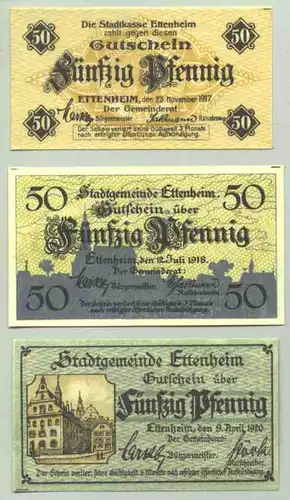 77955 Ettenheim 3 x Notgeld 1917-1918-1920 (1028581)