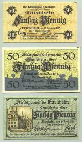 77955 Ettenheim 3 x Notgeld 1917-1918-1920 ()