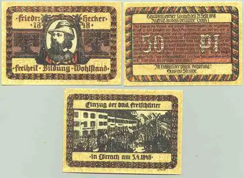 Loerrach Notgeld 6 x 50 Pfennig um 1921 ()