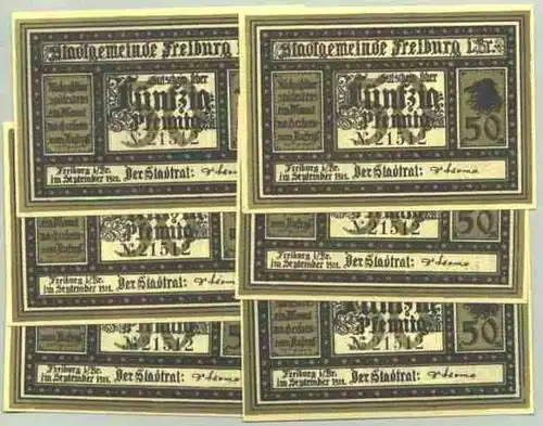 Freiburg i. B. Notgeld 6 x 50 Pf. 1921 (1028586)