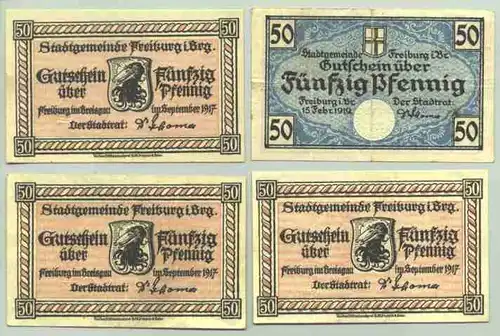 79098 Freiburg i. Br. Notgeld 4 x 1917-1919 ()