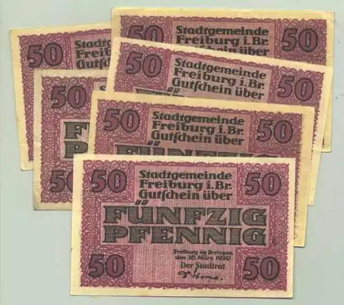 79098 Freiburg i. Br. Notgeld 6 x 1920 ()