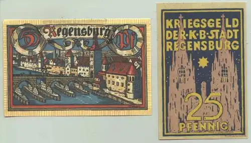 93047 Regensburg. Notgeld 2 versch. v. 1918 ()