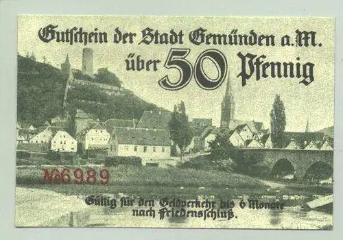 97737 Gemuenden a. M. Notgeld 50 Pf. um 1918 ? (1028614)