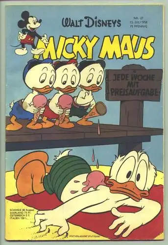Micky Maus Nr. 27 von 1958. Originalheft (1038017)
