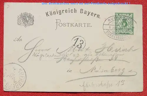 (1047693) XII. Bundesschiessen Nürnberg. Ansichtskarte von 1897, PK mit aufgedrucktem Wert, siehe bitte Bilder
