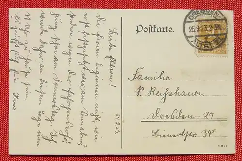 (1047697) Postkarte. Freimaurerinstitut Dresden Striesen, Realschule Lehr- und Erziehungsanstalten für Knaben. Stempel 1923,