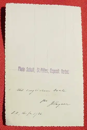 () Foto-AK. Pfarrer Wagner, Photo Schoft, St. Pölten, 1936. Siehe bitte Bilder