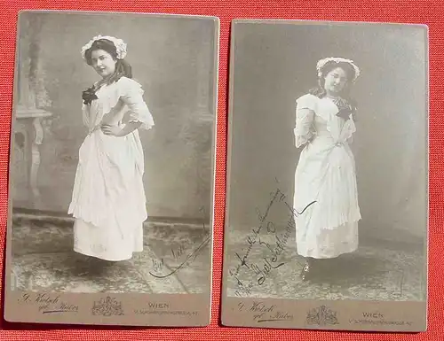 (1047745) Zwei Originalfotos auf Karton "Gretl Sathinovich" Wien, Theater, 1910, siehe bitte Beschreibung u. Bilder