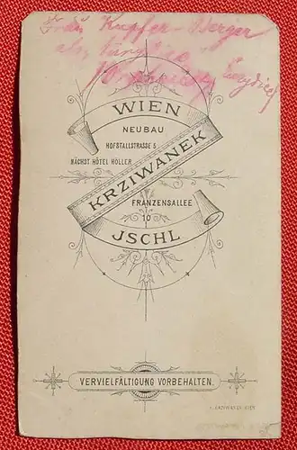 () Wien, Mila Kupfer-Berger, 1853-1905, altes Orig.-Foto auf Karton, Format ca. 6,5 x 10,5 cm, siehe bitte Bilder