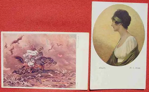 (1047769) Zwei Künstlerkarten, J. Kossak u. H. C. Kosel, siehe bitte Bilder