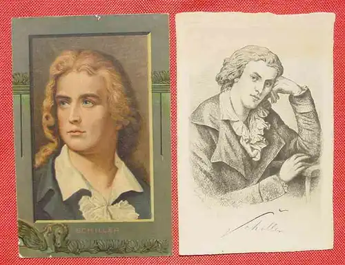 (1047718) Friedrich Schiller. Zwei Portrait-Karten. Siehe bitte Bilder