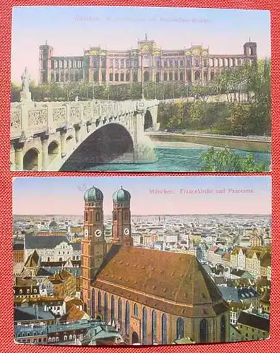 (1047719) München 1915. Zwei Karten postalisch gelaufen nach Schwaigern / Heilbronn. Siehe bitte Bilder