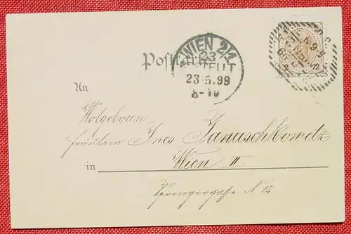 () Hübsche Künstlerkarte von 1899, Back u. Schmitt, Wien, Wedgewood-Karte 1020, siehe bitte Bilder